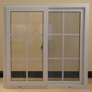 Buy cheap Double Sliding Mesh Flush Sash UPVC Windows Clear Tempered Glass product