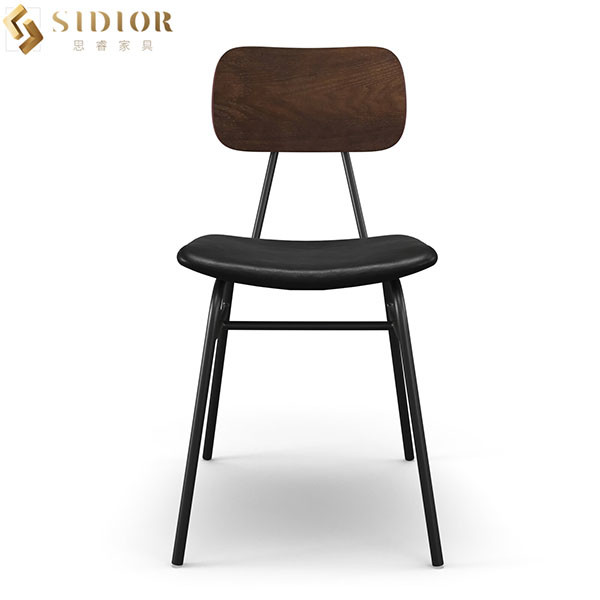 80cm Blue Faux Leather Dining Chairs With Metal Legs
