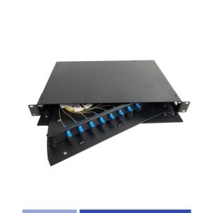 China Fiber Optic patch panel 12 Port SC Simplex Rotary 1U 19 Rack Mounted Loaded on sale