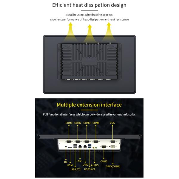 Ultra Thin Fanless Industrial Panel PC , J1900 Fanless Touch Panel PC
