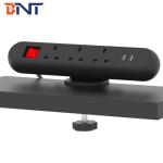 Clamp on desk design round corner desktop socket for conference table