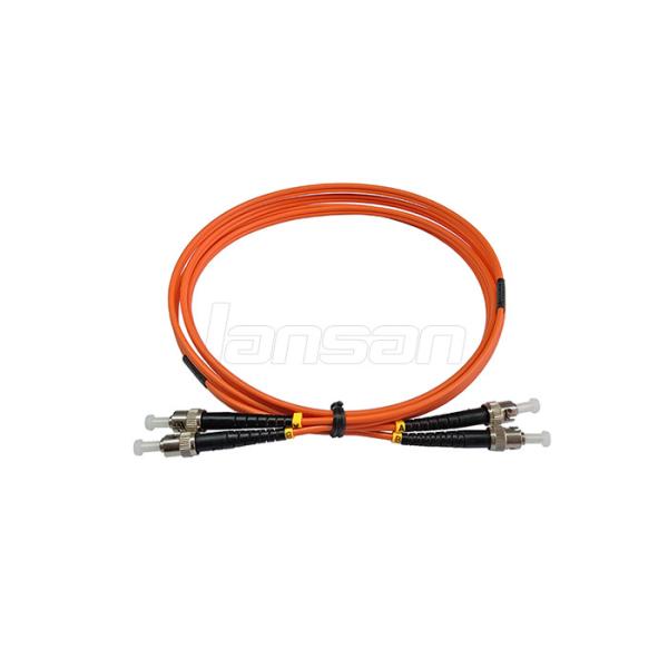 ST / UPC Fiber Optic Patch Cord 8 Degree OM3 Multimode Fiber Patch Cable