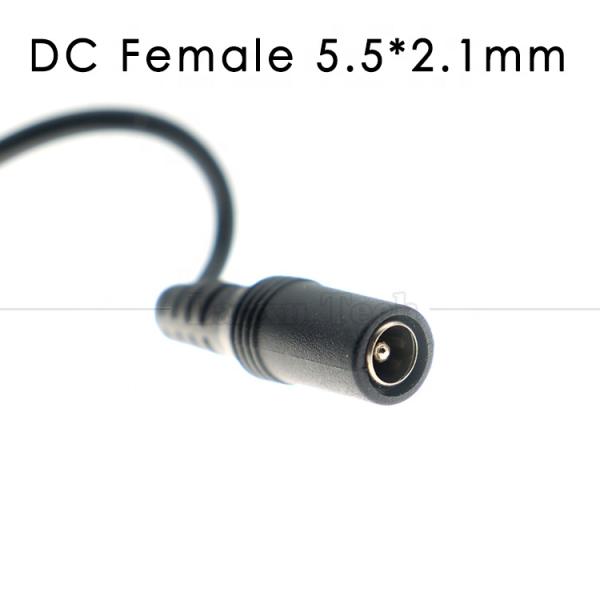 Customized DC Female Barrel Jack Plug 5.5x2.1mm Connector to Open Tinned Pigtail Wire Cable for Led Light