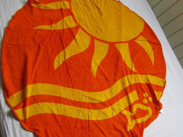 Round Circle Beach Towel 100% cotton yarn dyed and front side reactive print Beach towel