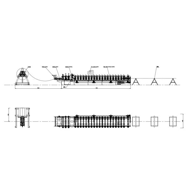 680 Linear self lock standing seam panel rolling forming machine working flow