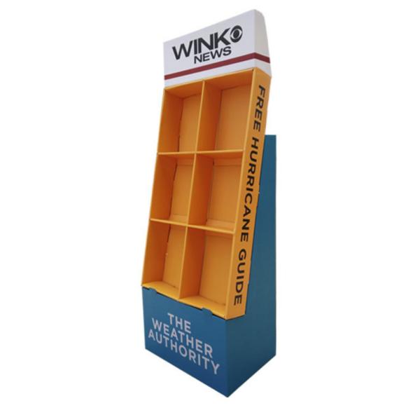 Quality Floor Corrugated PDQ Displays with Gloss lamination 1C Offset printing for sale