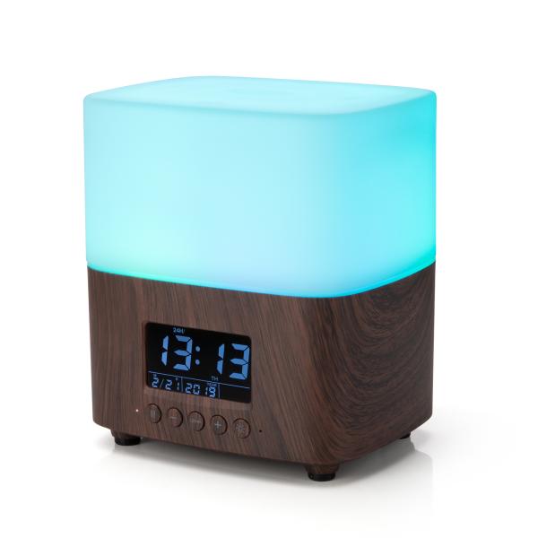 Quality Household Wood Grain 300ML Essential Oil Diffuser Alarm Clock for sale