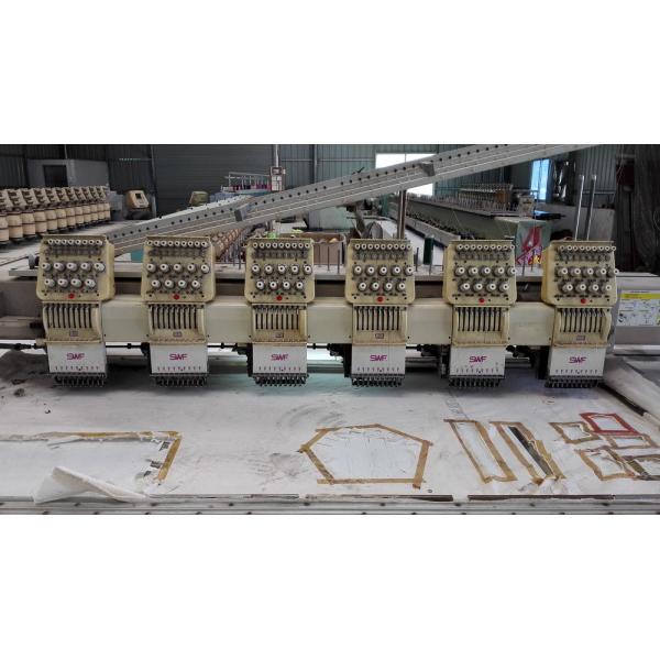 Used SWF 6 Head Embroidery Machine 9 Needles One Phase 220V 50Hz