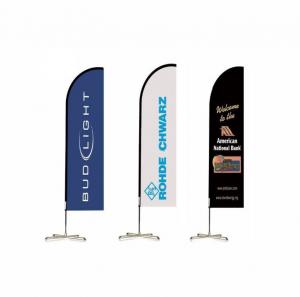 Buy cheap outdoor flying banner promotion custom printed advertising knife type teardrop flag bali bow beach flag with corss base product