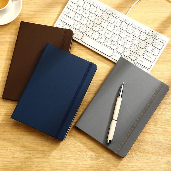 A5 Custom Elastic Strap Office Business Notepad Pu Creative Student Diary Black