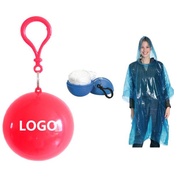Colorful Round Ball Poncho Promotional Keychain Logo Customized