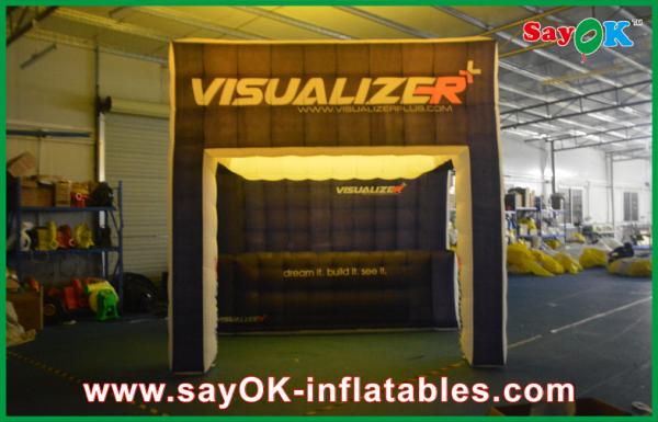 Quality Inflatable Family Tent Nightclub Costomized Led Inflatable Cube Tent For Exhibition With Groove for sale