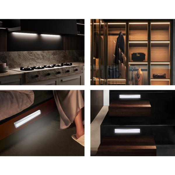 USB Rechargeable Remote Wireless LED Night Under Cabinet Kitchen 2 Pack Motion Sensor Wardrobe Light