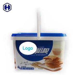 Buy cheap Single Handle Square Plastic Containers With Lids In Mold Labeling product