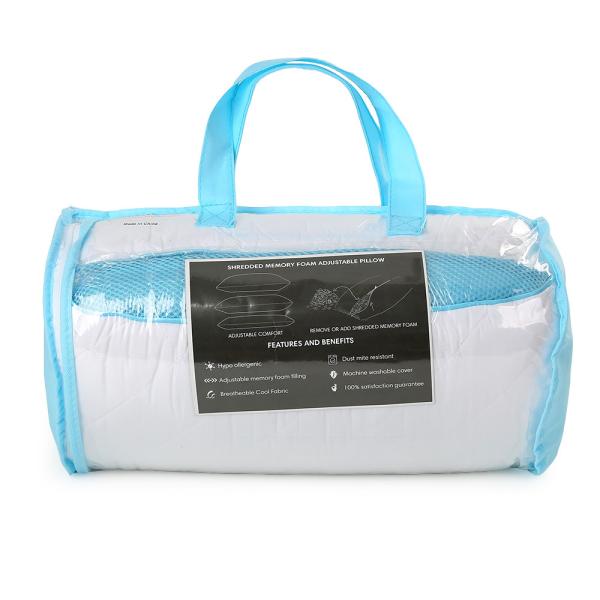 Hotel Memory Foam Travel Pillow Height Adjustable With Cover White Color