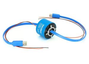 Industrial Electrical Separate Slip Ring Single Channel USB2.0 IEEE1394 56mm
