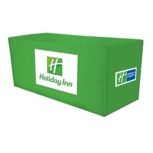 China Customized Display banner fabric printing table cloth/tradeshoe table cloth on sale