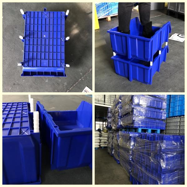 Assembly Bench Plastic Bin Boxes , Stackable Storage Boxes For Warehouse Shelving