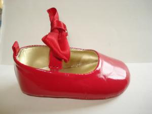 China solid red patent mary janes baby shoe NO. 5043 on sale