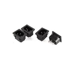 China 250V 10A IEC320 C14 Circular Electrical Connectors 3 Terminals Inlet Power Male Plug Socket Adapter on sale