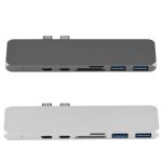 Dual Type-C Hub To 4K SD/TF Card Adapter USB 3.0 Thunderbolt 3 USB-C HUB For Mac