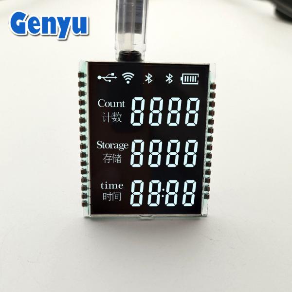 Small Size Vertical Alignment Display 3 Line 4 Digits Black Segment Screen 3.3V