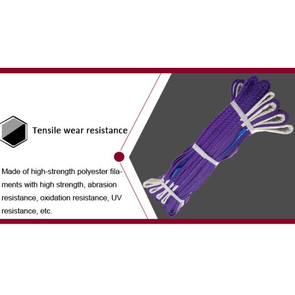 Purple Polyester Flat Webbing Sling Flat Web Lifting Slings ISO9000
