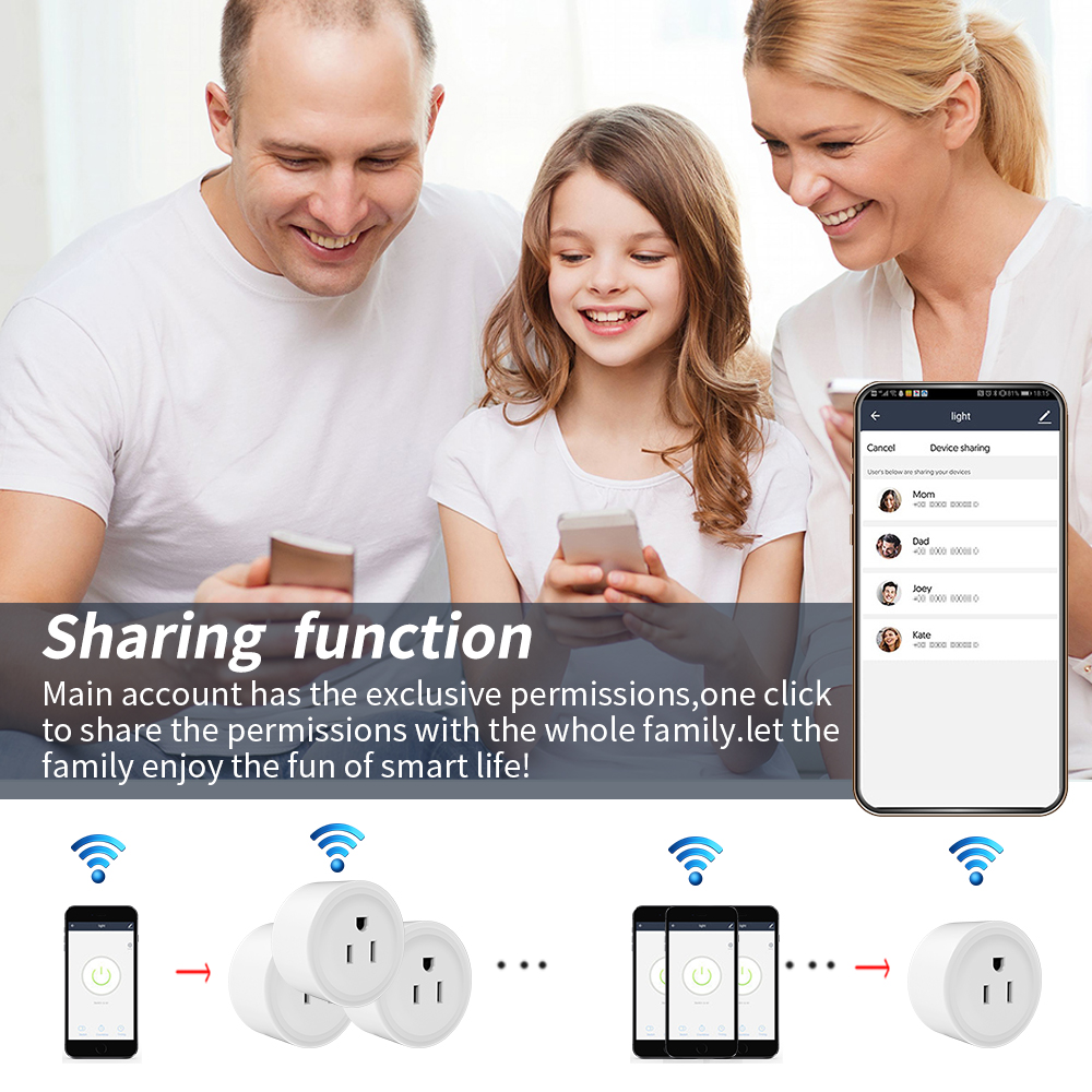 10A US WIFI Smart Socket Remote Control Timer Electricity Wall Socket