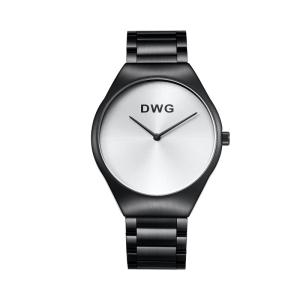 China Black Thin Stainless Steel Quartz Analog Wrist Watch Water Resistant on sale