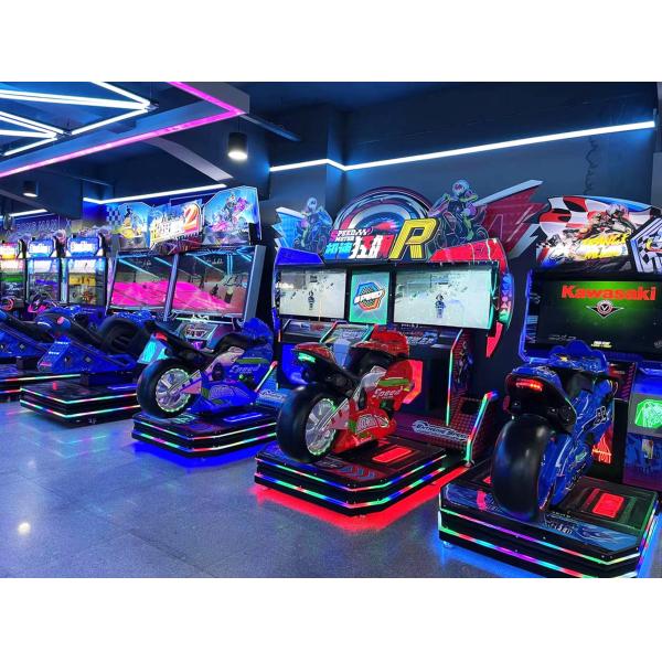 Two players enjoying the racing game