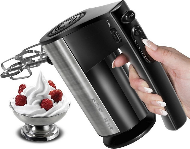 Max 500W Stainless Steel HM501 Hand Mixer With Egg Beaters and Dough Hocks