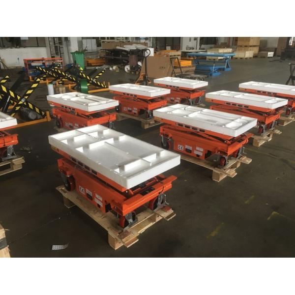 500kg 1102lbs Mobile Lift Tables Hydraulic Manual Mobile Single Scissor Lift Table Trolley