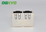 Multiple 1X2 RJ45 Network Connector Shield Head Down Transformer