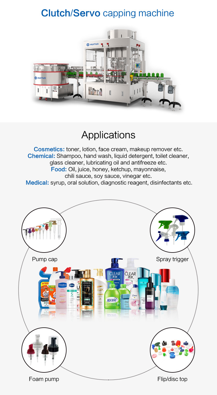 Automatic Plastic Bottle Container Servo Spray Pump Dispenser Capping Machine