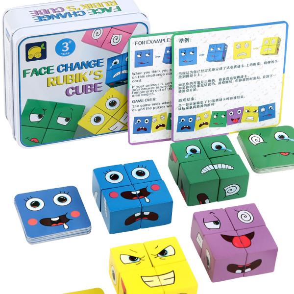 Quality Children Baby Developmental Toys 3D Face Changing Building Blocks for sale