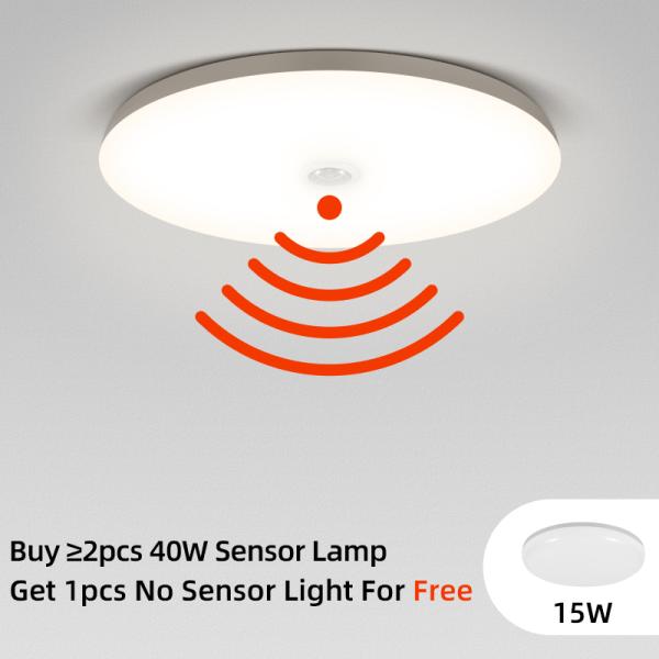 12W 18W Ceiling Motion Sensor LED Light 110V 220V Smart PIR Sensor Lighting