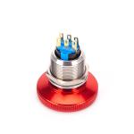 Emergency Momentary Off Push Button Switch Red Mushroom Cap 6Pin