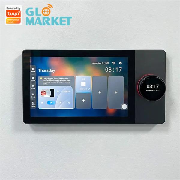 Quality Wifi Smart Control Panel 7 Inch Home Background Music System Tuya Zigbee Gateway for sale