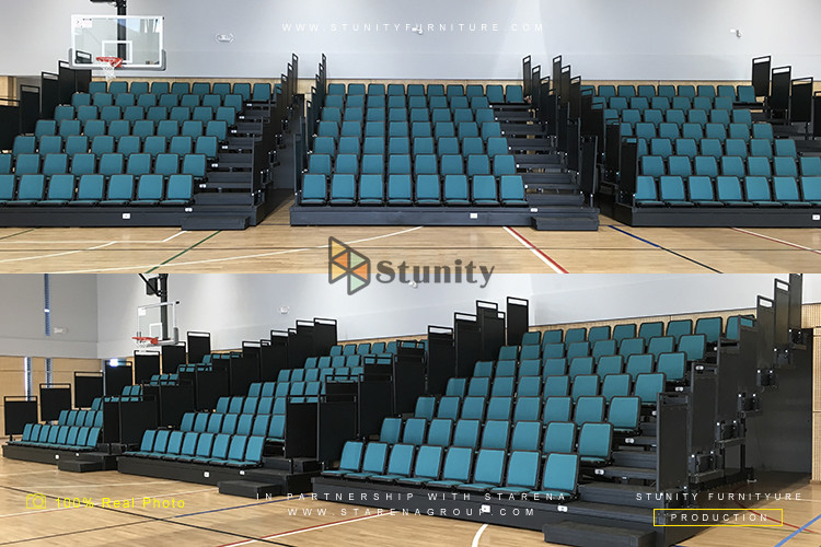 Firereistant Indoor Space Saving Retractable Seating System