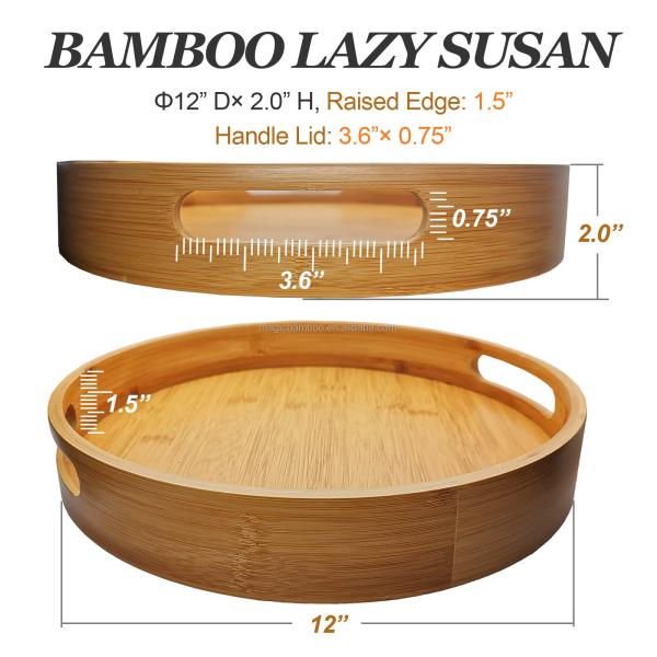 10 Inch Bamboo Lazy Susan Turntable for Kitchen Counter Top Functional and Design