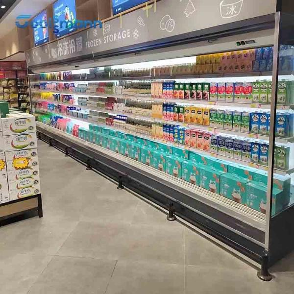 Quality Automatic Defrost Refrigerated Display Showcase , 1200L Open Chiller Fridge for sale