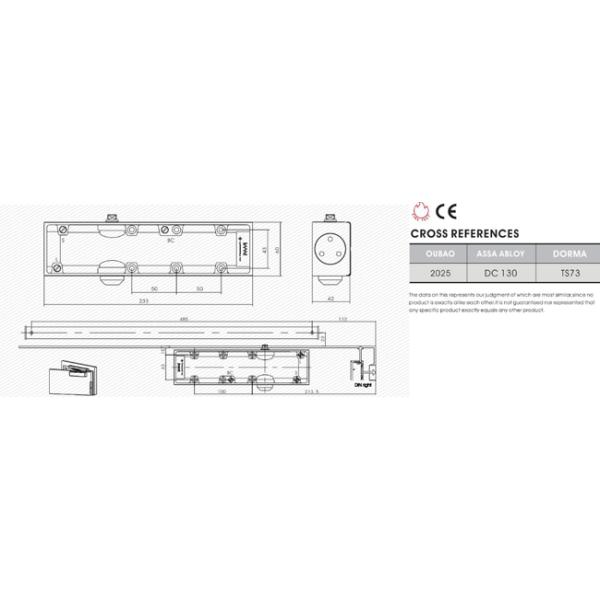 Light Duty 35 Kg Automatic Door Closer Steel Scissors Arm Door Aluminum Alloy Conceal