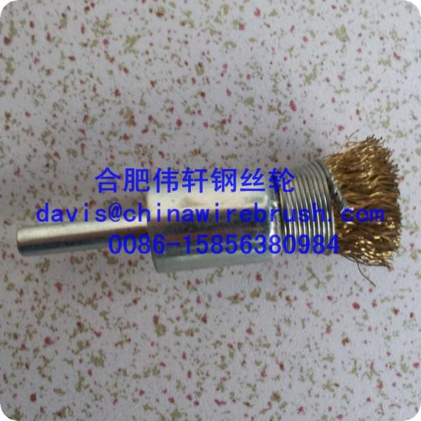 Solid End Brush With 1/4" Shank - Carbon Steel Wire