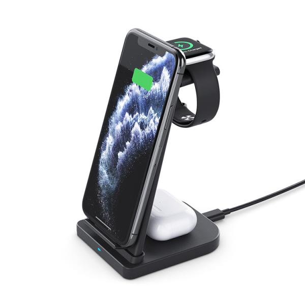 Quality Double Coils 10W Detachable  3 In 1 QI Wireless Charger for sale