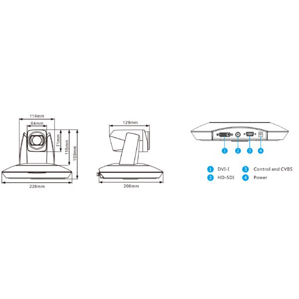 Full HD DC12V CVBS USB Video Conference Camera For Live Streaming
