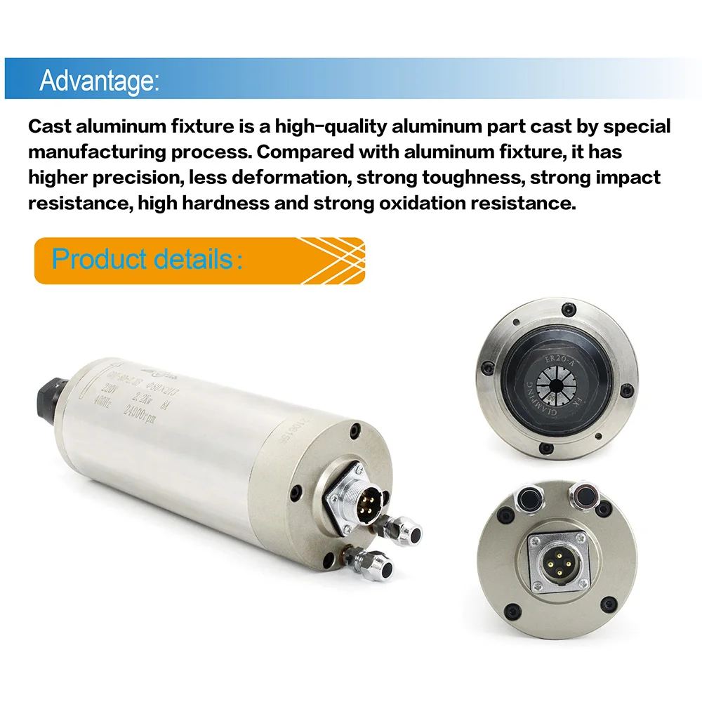 CNC Water Cooling VFD Spindle Kit 2.2kw 24000RPM With Water Pump