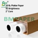 24" x 150ft 2" Core 20lb Plotting Paper For CAD Drawing 5 Rolls / Case