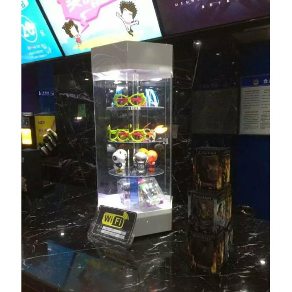 Multi Color Rotary Acrylic Retail Display Stands 4 Storey High Strength Titanium Alloy Material