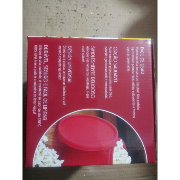 FDA Glass Microwave Popcorn Maker , Red Micro Popcorn Popper 16 * 16 * 16