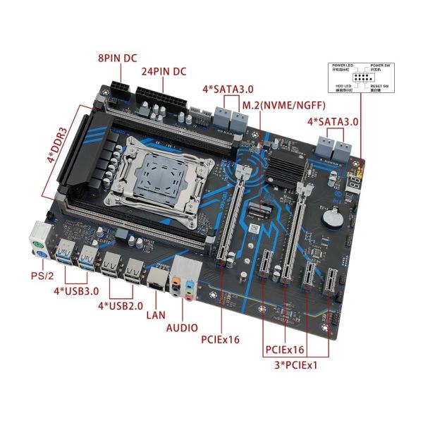 X99 QD3 gaming pc motherboard lga2011 v3 v4 C612 Intel Chipset MAINBOARD